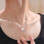 Sterling Silver Genuine Flower Shape Baroque Pearl Pendant Necklace, thumbnail 5 of 12