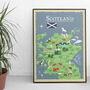 Illustrated Map Of Scotland Children's Print, thumbnail 1 of 3