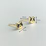 Sterling Silver Tiny Racoon Face Stud Earrings, thumbnail 3 of 6