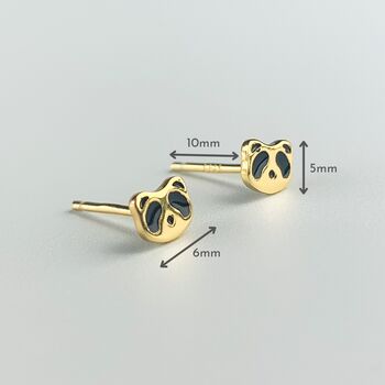 Sterling Silver Tiny Racoon Face Stud Earrings, 3 of 6