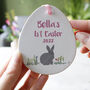 1st Easter Rabbit Egg Ceramic Hanging Decoration, thumbnail 5 of 10