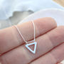 Silver Triangle Necklace. Geometric Pendant, thumbnail 10 of 12