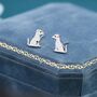 Sterling Silver Cute Puppy Dog Stud Earrings, thumbnail 1 of 11