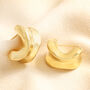 Chunky Organic Hoop Earrings In Gold, thumbnail 1 of 2