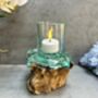 Handcrafted Root Wood And Molten Glass Bowl Candle Holder, thumbnail 8 of 8