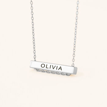 Engraved Bar Name Necklace, 4 of 9