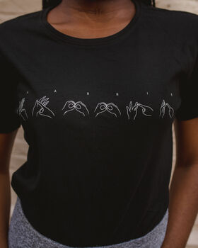 Womens Custom Sign Language Fingerspelling T Shirt, 3 of 6