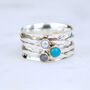 Sterling Silver Turquoise And Moonstone Spinning Ring, thumbnail 3 of 7