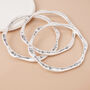 Set Of Three Silver Plated Wave Edge Bangle Bracelet Stack, thumbnail 3 of 4