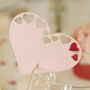 Pack Of 10 Pearlescent Large Hearts Glass Place Cards, thumbnail 1 of 2