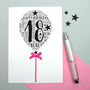 18th Happy Birthday Balloon Sparkle Card, thumbnail 1 of 12