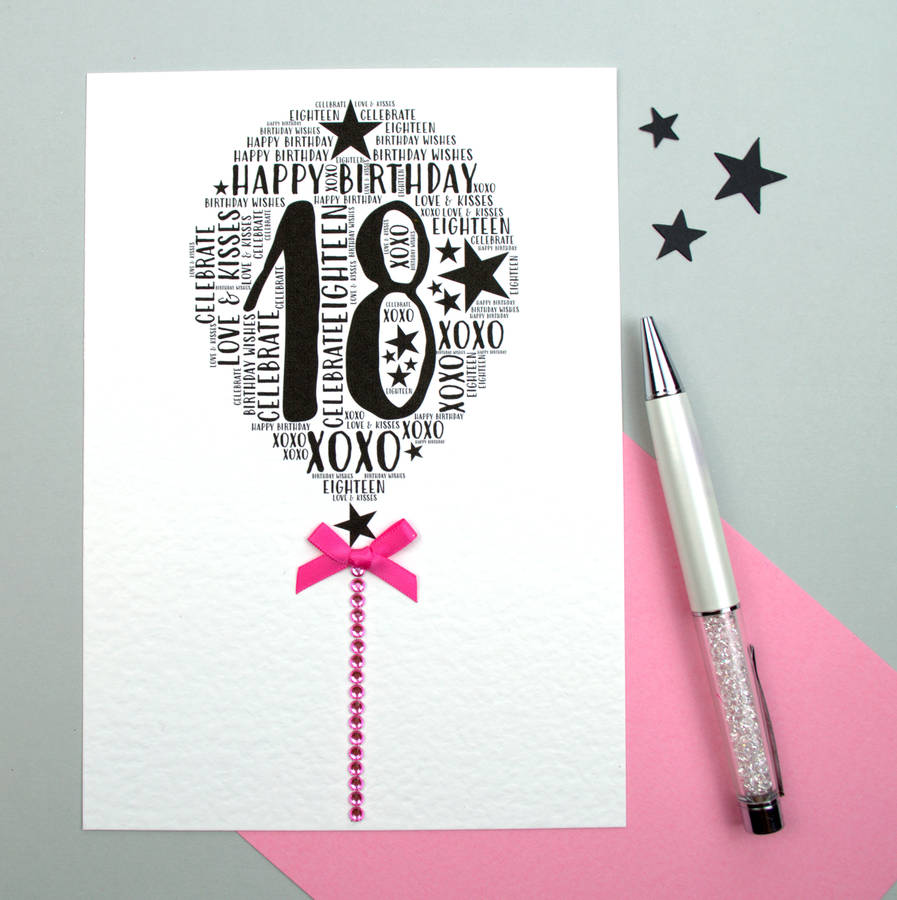 18th Happy Birthday Balloon Sparkle Card, 1 of 12