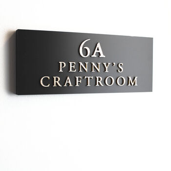 Personalised House Sign With Wood Effect Lettering, 9 of 12