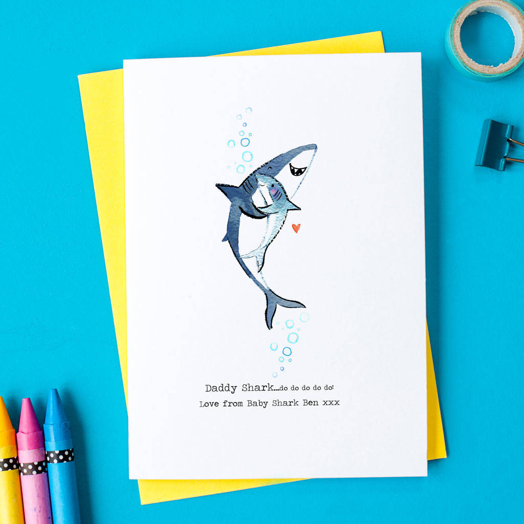 Personalised Daddy Shark Birthday/ Father's Day Card, 1 of 3