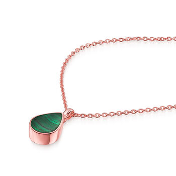 Teardrop Malachite Urn 18 K Rose Gold Plated Silver, 2 of 5