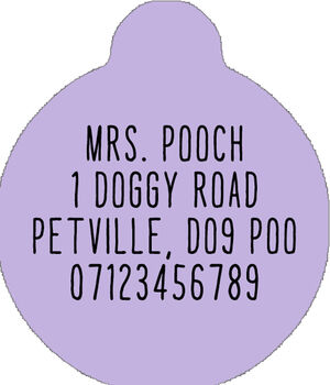 Lucky Little Lavender Daisies Custom ID Dog Tag, 4 of 4