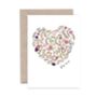 Floral Love Heart Greeting Card, thumbnail 1 of 2