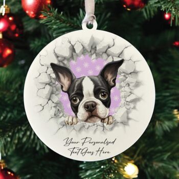 Personalised Christmas Boston Terrier Break Through, 3 of 10