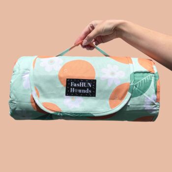 Dog Portable Travel Mat | Oranges And Blossoms, 2 of 4