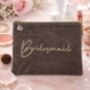 Velvet Feel Bridesmaid/Bride Bag With Glitter Font, thumbnail 2 of 7