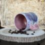 Handmade Ceramic Mug With Asemic And Pastel Brushwork, thumbnail 4 of 5