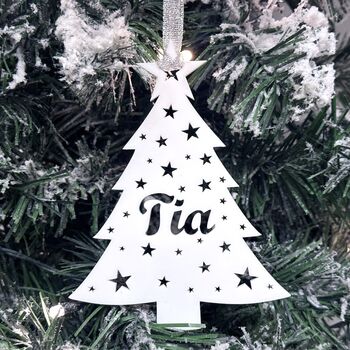 Personalised Tree Decoration With Stars For Christmas Tree, 4 of 7