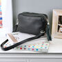 Personalised Black Crossbody Bag With Patterned Strap, thumbnail 3 of 7