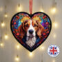Beagle Stained Glass Effect Heart Suncatcher, thumbnail 1 of 6
