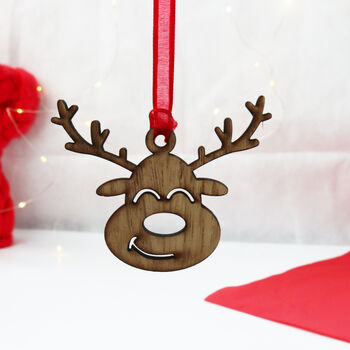 Cute Wooden Reindeer Ornament, 2 of 12