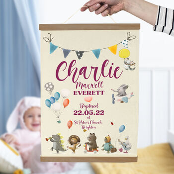 Personalised Cotton Christening Print, 2 of 9