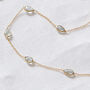 Aquamarine Teardrop 18k Gold Plated Silver Necklace, thumbnail 3 of 10