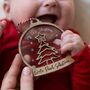 Baby First Christmas Snow Globe Tree Ornament, thumbnail 1 of 2