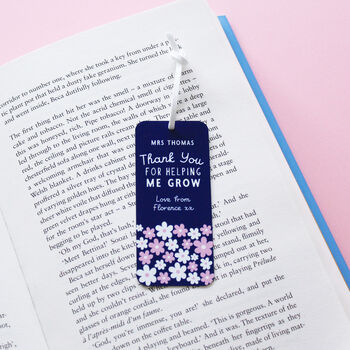 Thank You For Helping Me Grow Personalised Teacher Bookmark, 5 of 5