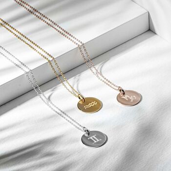 Personalised 18 K Gold Plated Zodiac Symbol Necklace, 5 of 11