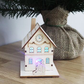 Set Of Two Mini Wooden LED Houses, 3 of 6