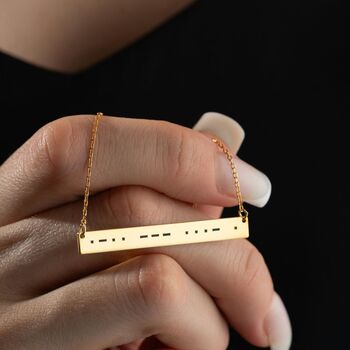 Morse Code Bar Necklace, 5 of 7