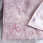 Floral Liberty Fabric Hand Embroidered Baby Blanket, thumbnail 7 of 11