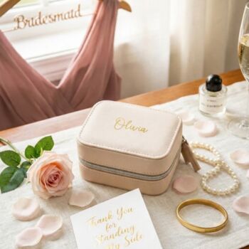 Personalised Name Travel Jewellery Box Organiser Gift For Her, 2 of 11
