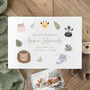 Personalised Jungle Animals New Baby White Keepsake Box Three Sizes, thumbnail 3 of 7