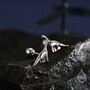 Sterling Silver Dinosaur Screw Back Earrings, thumbnail 2 of 9