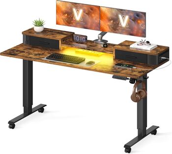 Electric Standing Desk With Power Strip Monitor Stand, 9 of 9