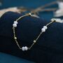 Sterling Silver Delicate Pearl Beaded Bracelet, thumbnail 1 of 10