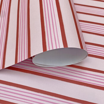 Red And Pink Striped Wrapping Paper, 6 of 9