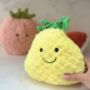 Plush Pineapple Soft Toy – Smiley Fruit Cuddly – Cute Gift For Kids, thumbnail 5 of 7