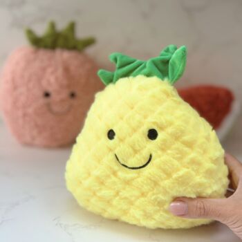 Plush Pineapple Soft Toy – Smiley Fruit Cuddly – Cute Gift For Kids, 5 of 7