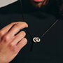 Men's Silver And Leather Personalised Hoops Necklace, thumbnail 2 of 12