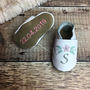 Personalised Embroidered Flower Baby Shoes, thumbnail 1 of 9