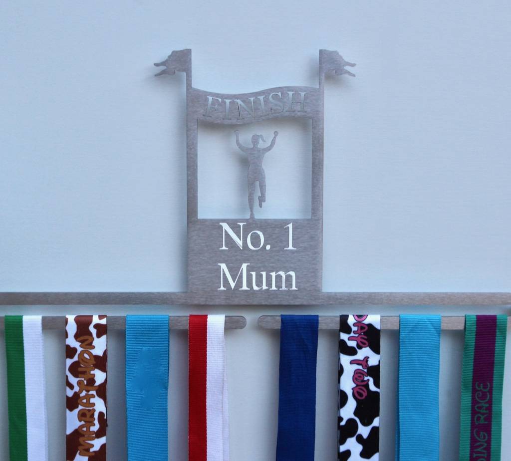 Personalised Female Finisher Medal Display Hanger, 1 of 6