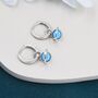 Sterling Silver Blue Opal Planet And Star Huggie Hoop Earrings, thumbnail 3 of 10