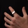 Personalised Irregular Silver Unisex Signet Ring, thumbnail 5 of 11